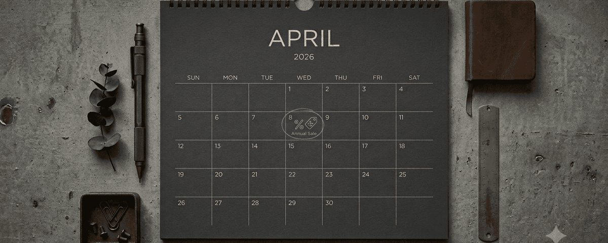 Black desk calendar showing monthly schedule